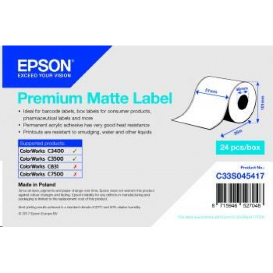 Rolka štítkov Epson, normálny papier, 51 mm